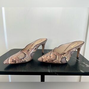 Louise et Cie Kirina Mule Heel, size 8M, Neutral / Tan / Brown / Python